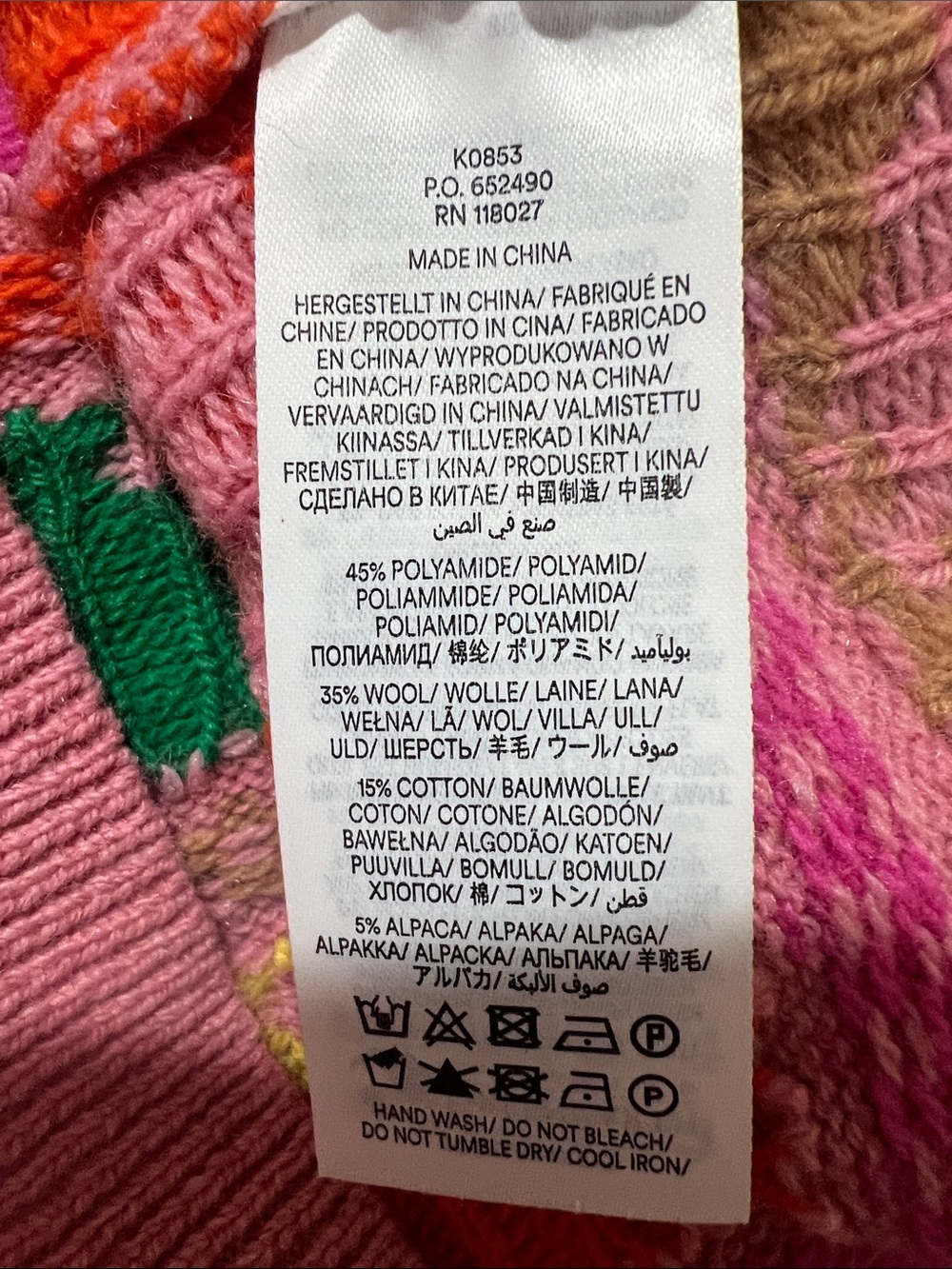Boden Edie Fair Isle Pink Birds Sweater Women’s Size M - Picture 8 of 9